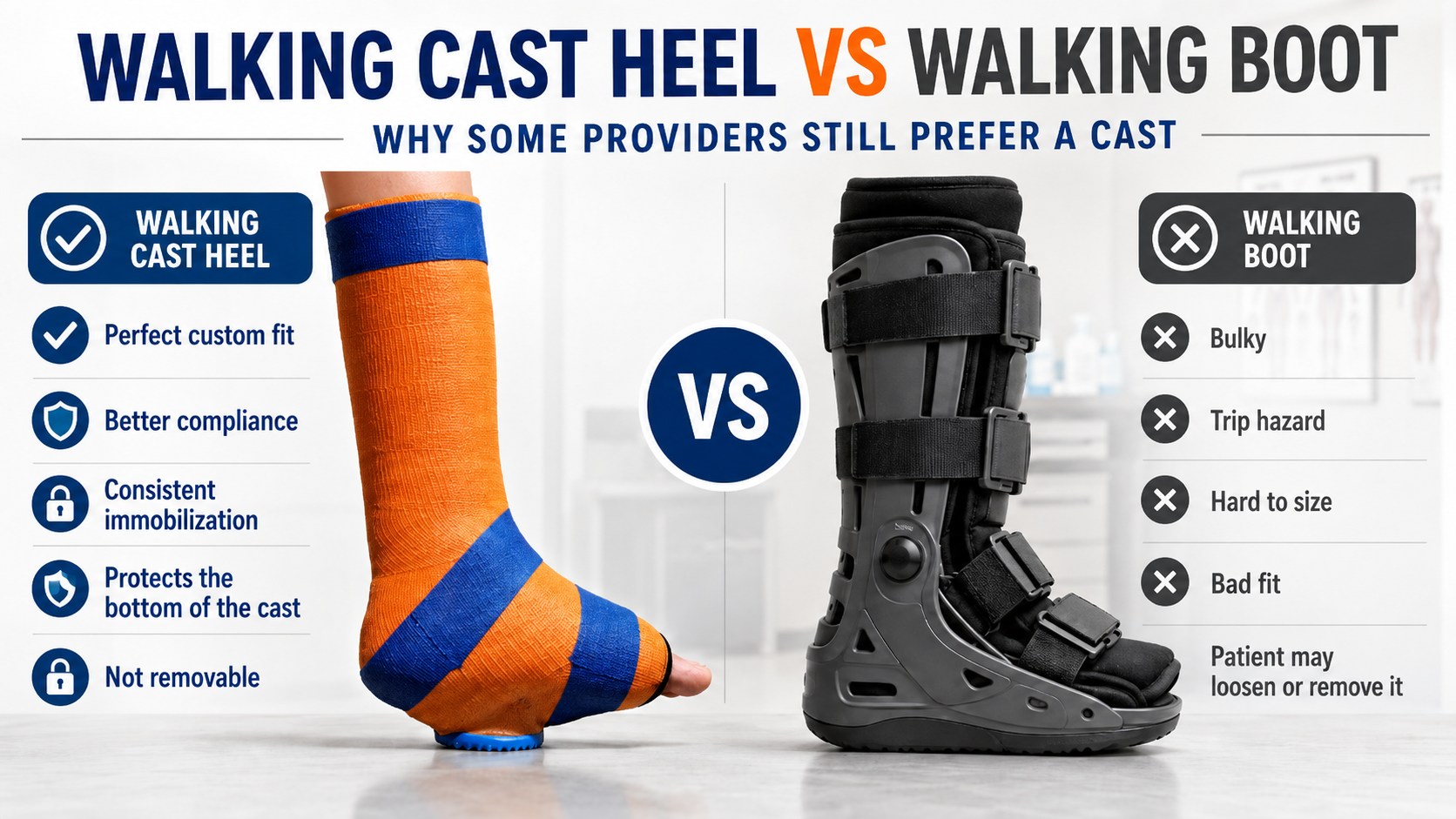 Walking Cast Heel vs Walking Boot: Why Some Providers Still Prefer a Cast