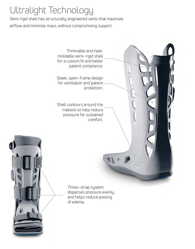 Aircast AirSelect Elite Tall Cast Boot | Orthopedic CAM Boot for Broken Ankle & Fractures