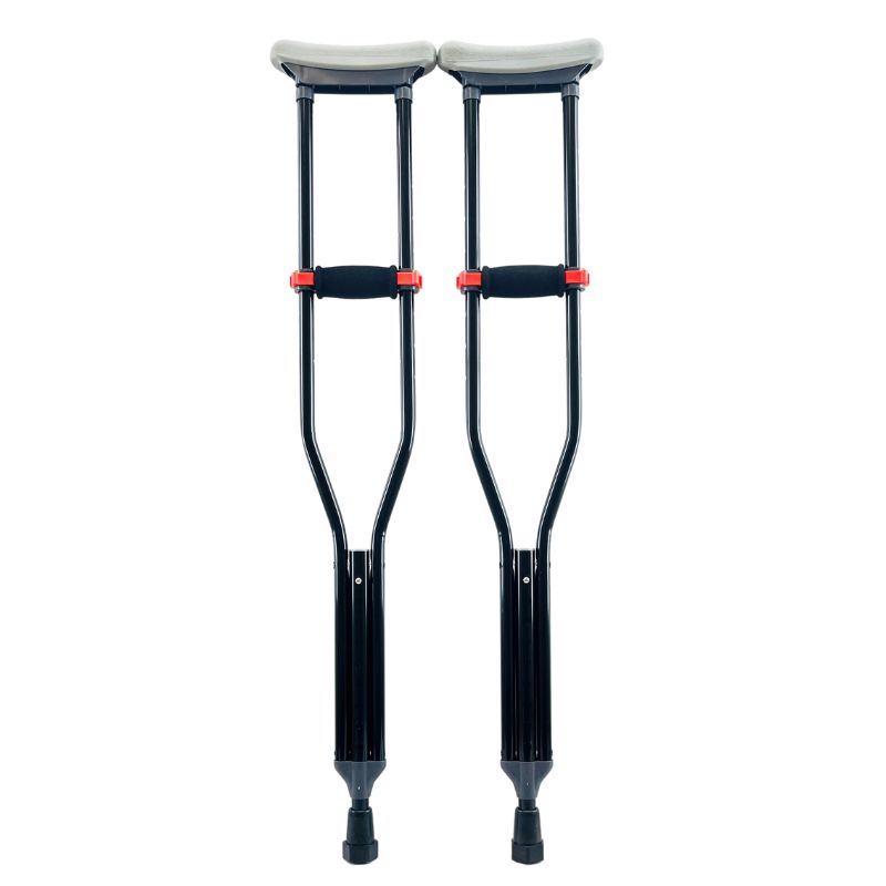 Black Crutches for Adults and Kids Underarm Aluminum Crutch - 1 PAIR - OrthoStix