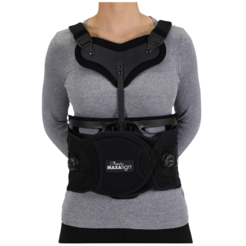 MAXAlign TLSO With Sternal Pad Kit with straps worn over the shoulder