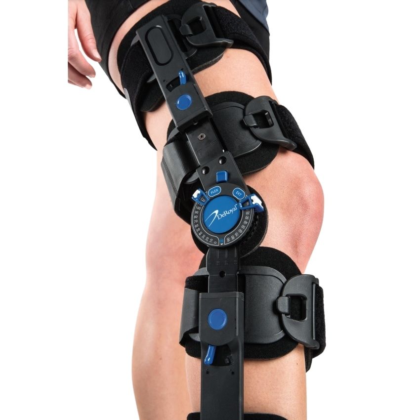 DeRoyal Warrior Recovery Post-Operative Hinged ROM Knee Brace - OrthoTape.com