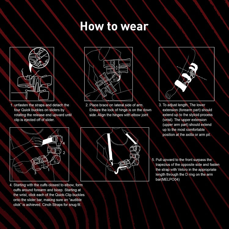 Elbow ROM Hinged Brace Extension Post-Op Range of Motion w/ Hand Grip and Sling | eLife - OrthoTape.com