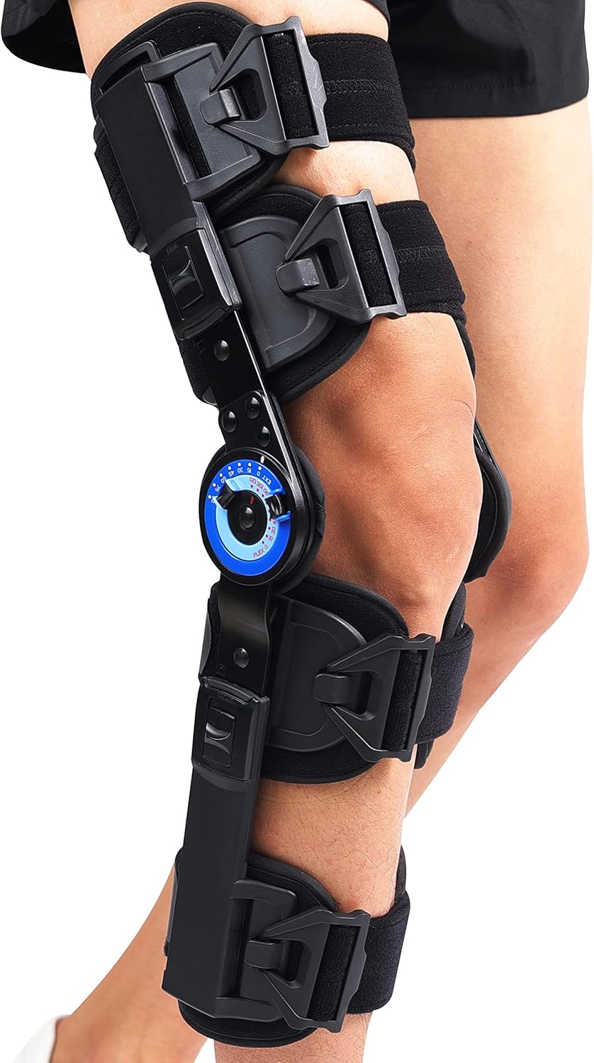 Hinged Knee Brace | Knee Immobilizer ROM Adjustable | Post Op - eLife - OrthoTape.com