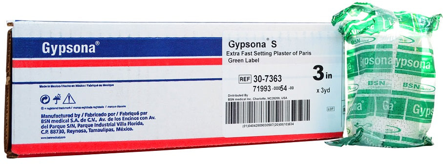 Gypsona S Plaster of Paris Bandages 3 In x 3 Yrd - 12 Rolls - OrthoTape.com