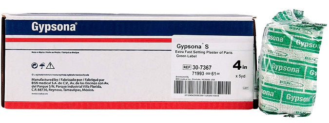 Gypsona S Plaster of Paris Bandages 4 In x 5 Yrd - 12 Rolls - OrthoTape.com