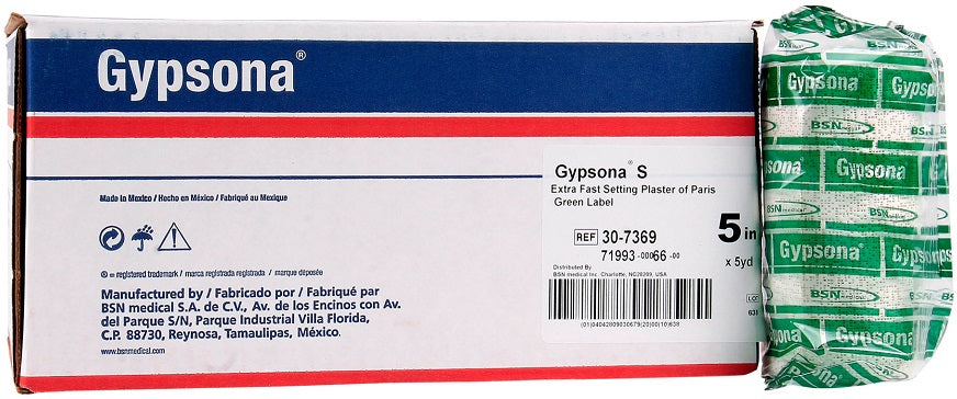 Gypsona S Plaster of Paris Bandages 5 In x 5 Yrd - 12 Rolls - OrthoTape.com