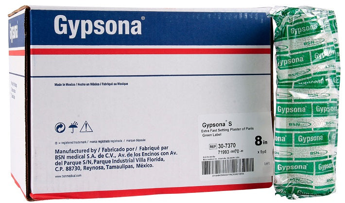 Gypsona S Plaster of Paris Bandages 8 In x 5 Yrd - 12 Rolls - OrthoTape.com