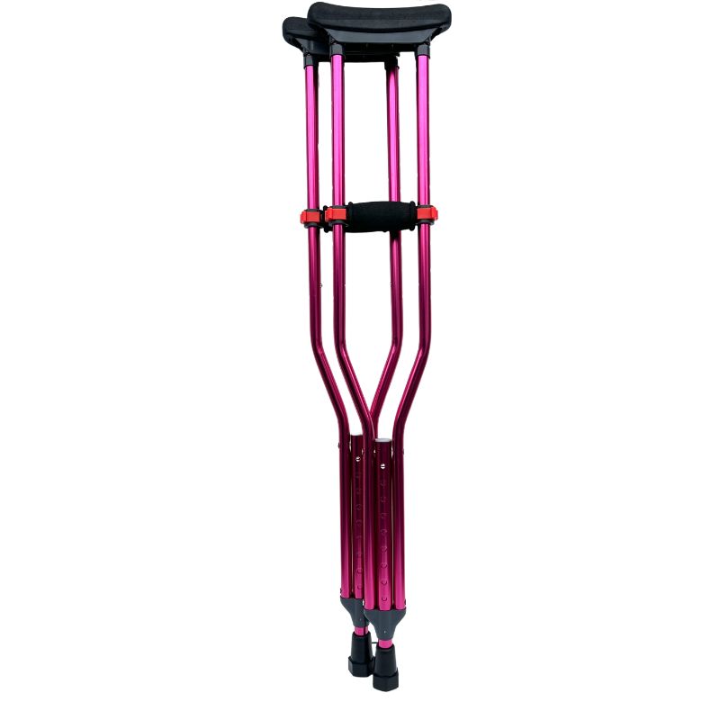 Hot Pink Crutches for Adults and Kids Underarm Aluminum Crutch - 1 PAIR - OrthoStix - OrthoTape.com