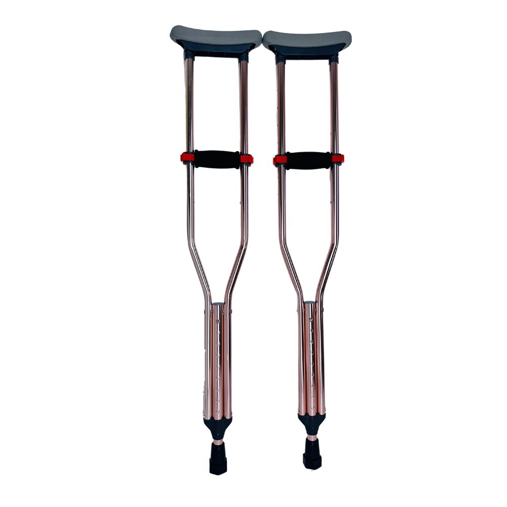 Rose Gold Crutches for Adults and Kids Underarm Aluminum Crutch - 1 PAIR - OrthoStix - OrthoTape.com