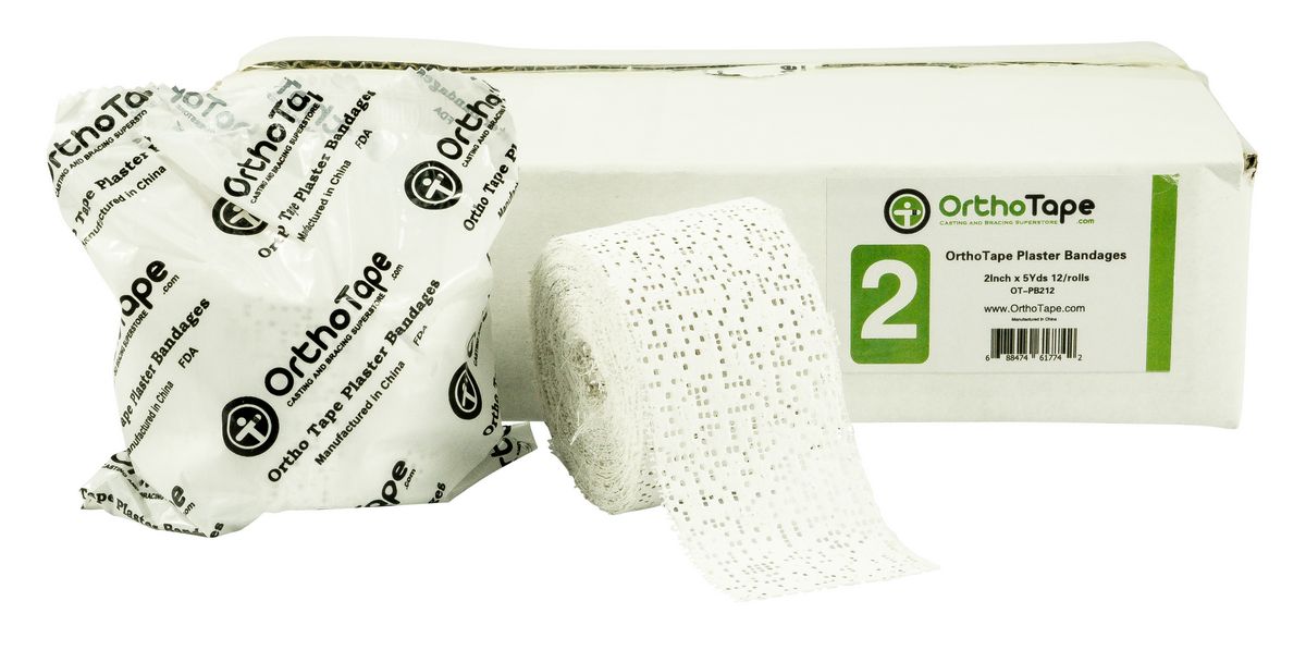 OrthoTape Plaster Bandage | Plaster of Paris gauze wrap |2 INCH X 5 YRD|-12ROLLS - OrthoTape.com