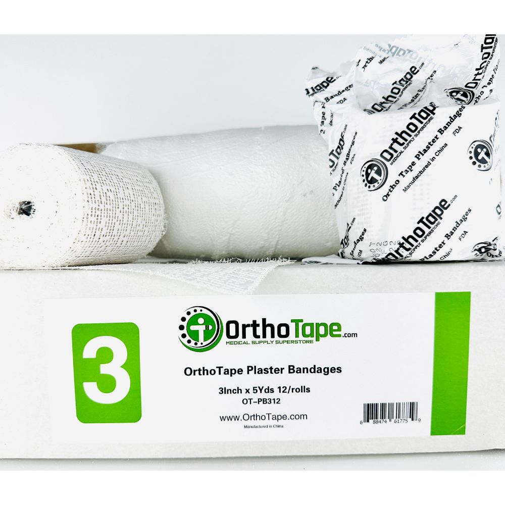 OrthoTape Plaster Bandage | Plaster of Paris gauze wrap |3 INCH X 5 YRD|-12 ROLL - OrthoTape.com