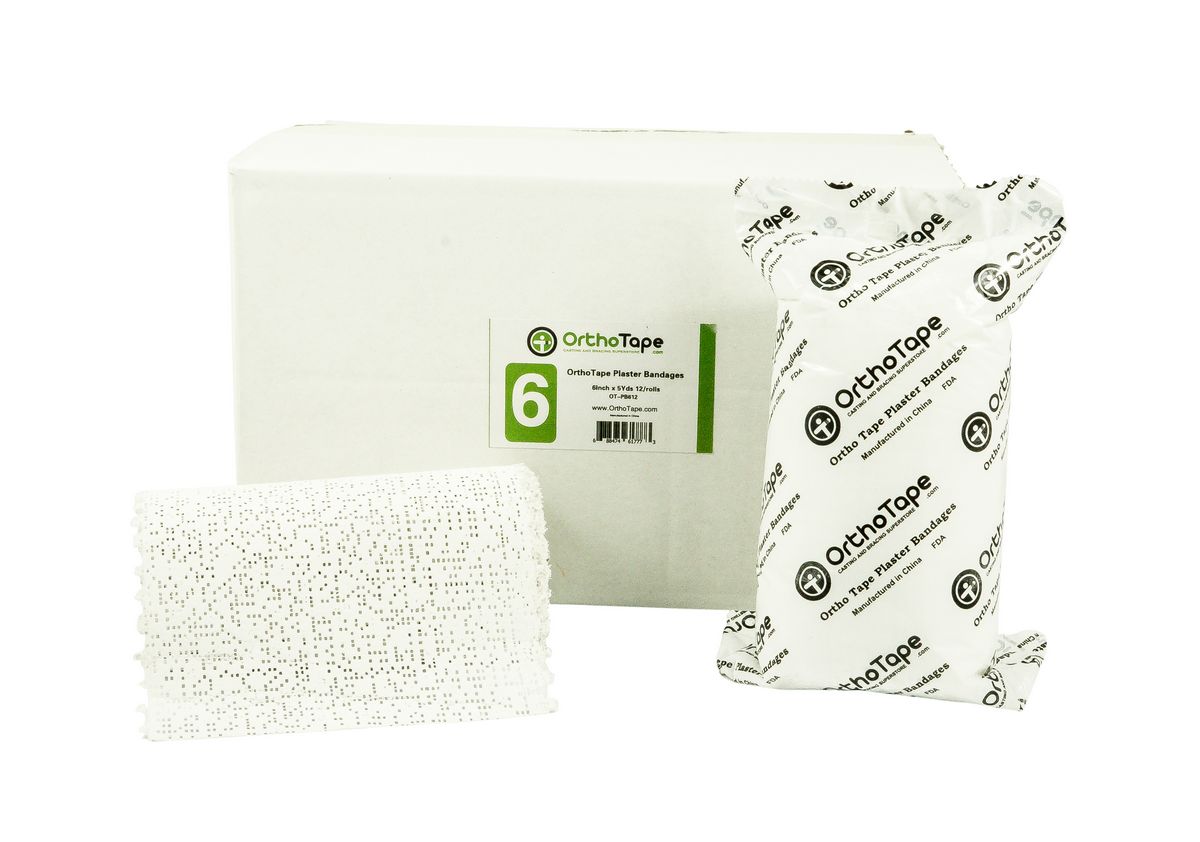 OrthoTape Plaster Bandage | Plaster of Paris gauze wrap |6 INCH X 5 YRD|-12 ROLL - OrthoTape.com
