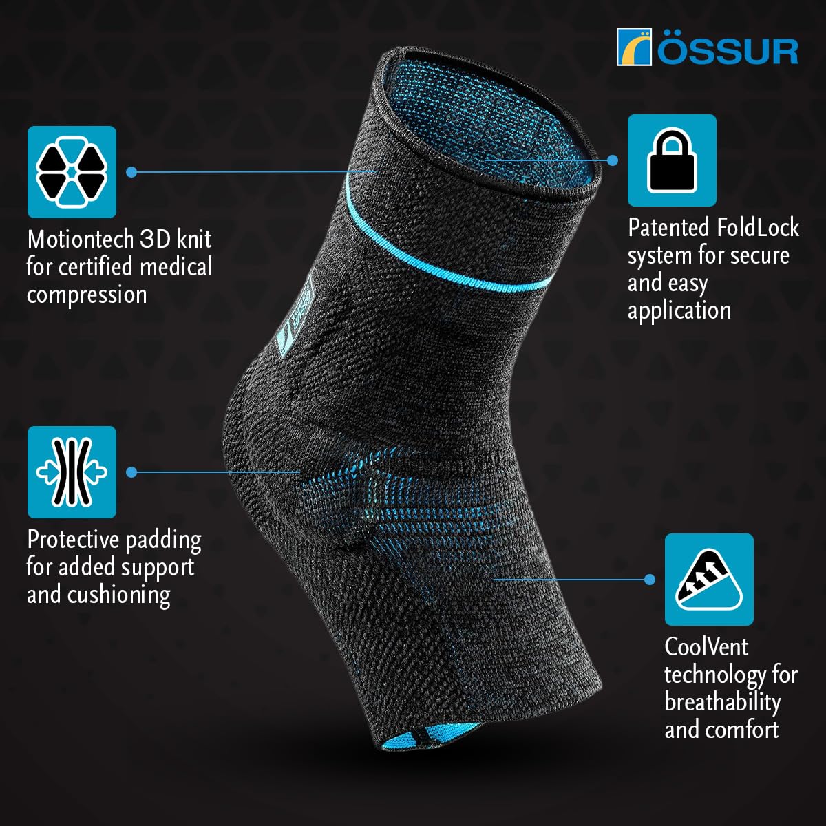 Ossur Formfit Pro Ankle Compression Sleeve Support Brace