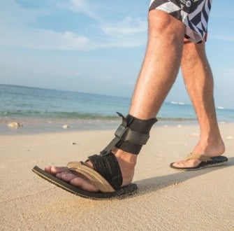Optional Foot Wrap allows usage without shoes, in open shoes, or sandals.