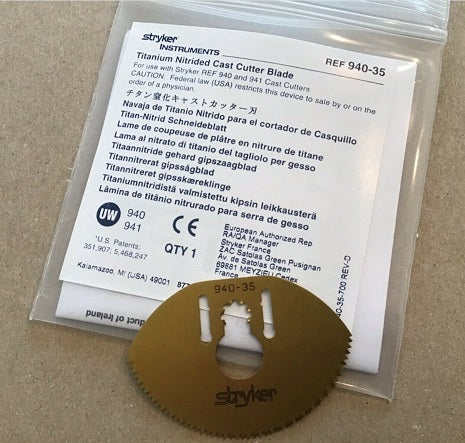 Stryker Cast Cutter Saw Blade 940-35 Titanium Nitride Ion - OrthoTape.com