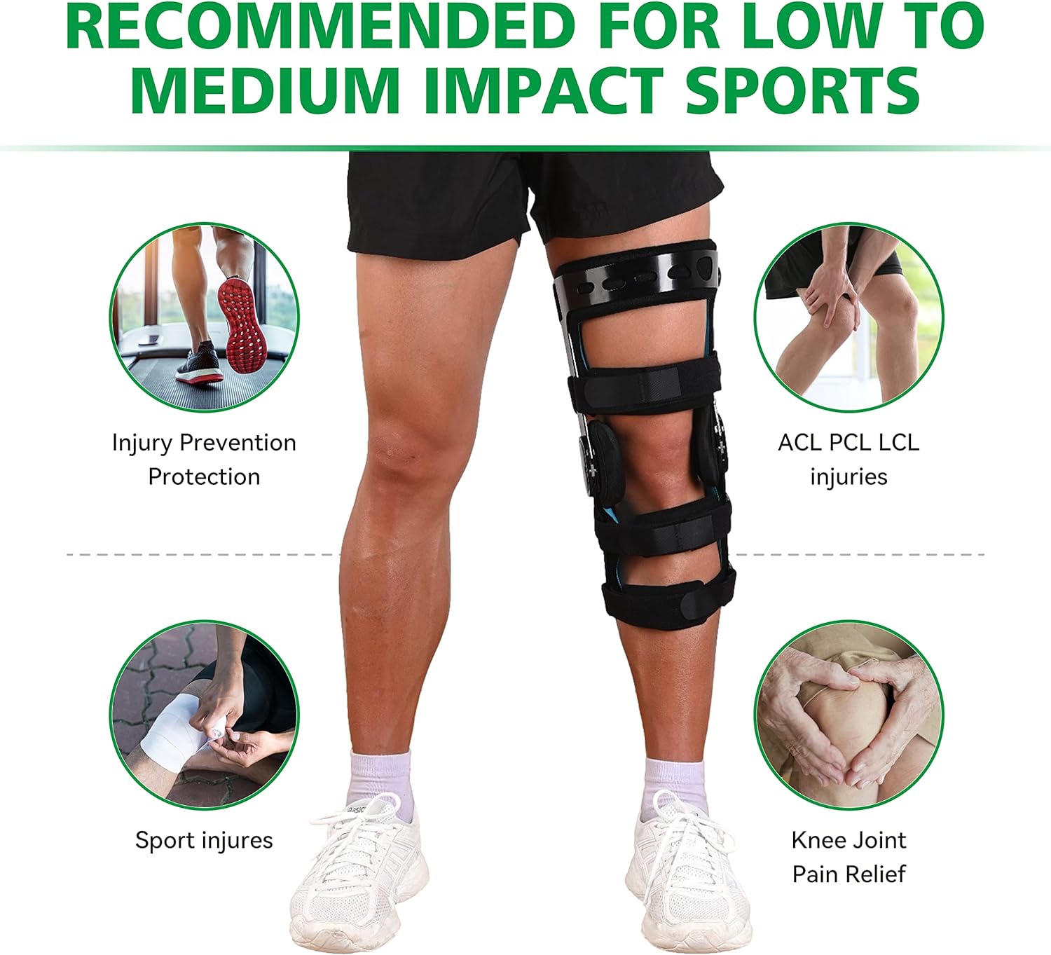 Adjustable Hinged ROM Functional Knee Brace for ACL/MCL/PCL/Meniscus