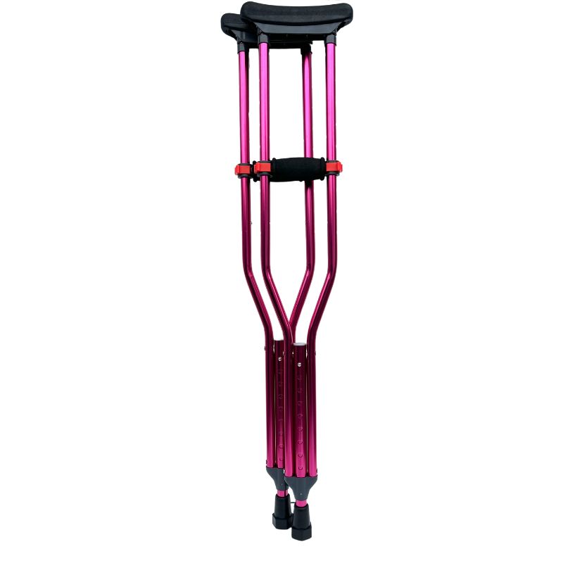 Hot Pink Crutches for Adults and Kids Underarm Aluminum Crutch - 1 PAIR - OrthoStix