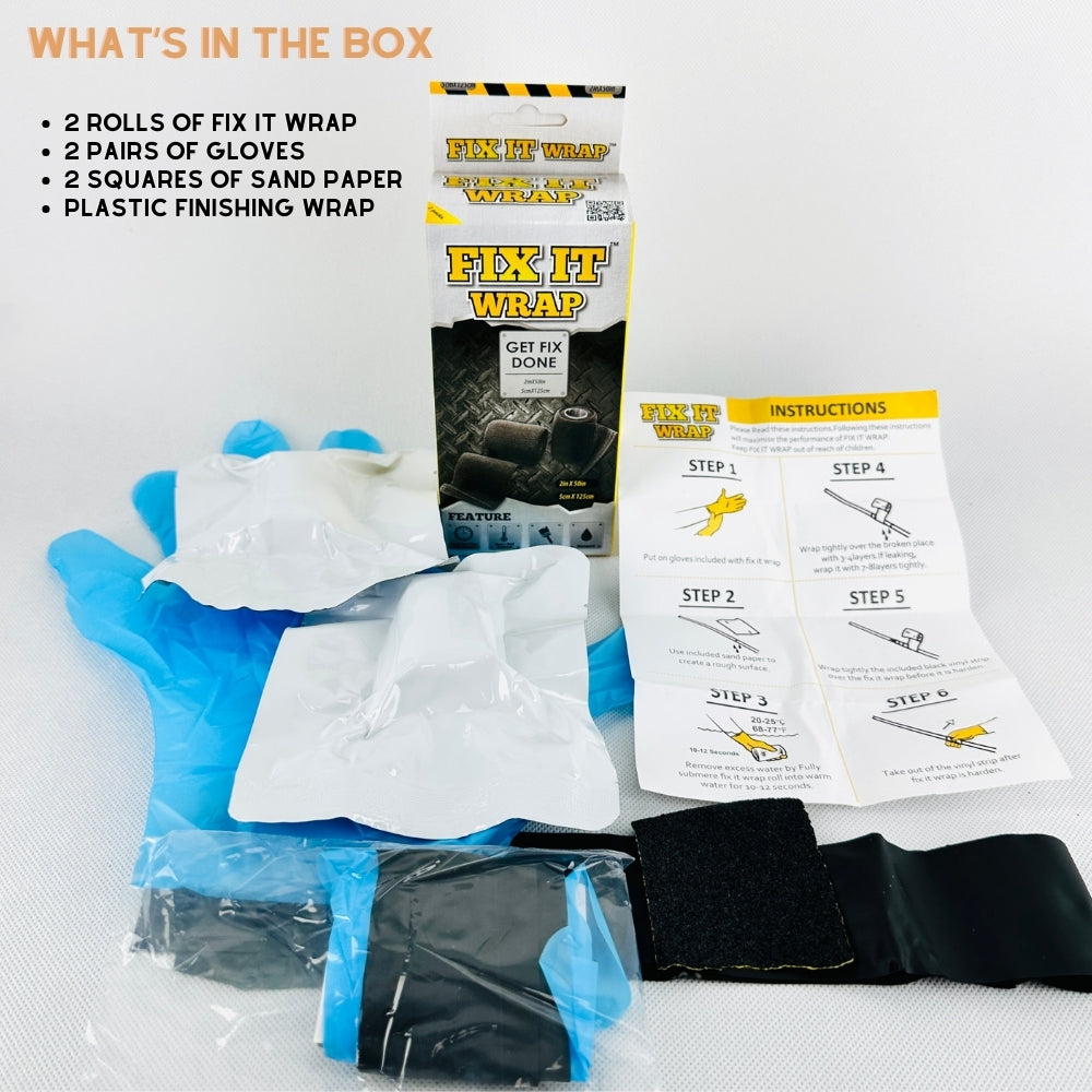 Fix It Wrap 2 PACK Strong Fiber Weld Fix Repair Tape and Heat Exhaust Wrap | 2 INCH X 60 in| 2-PACK - OrthoTape.com