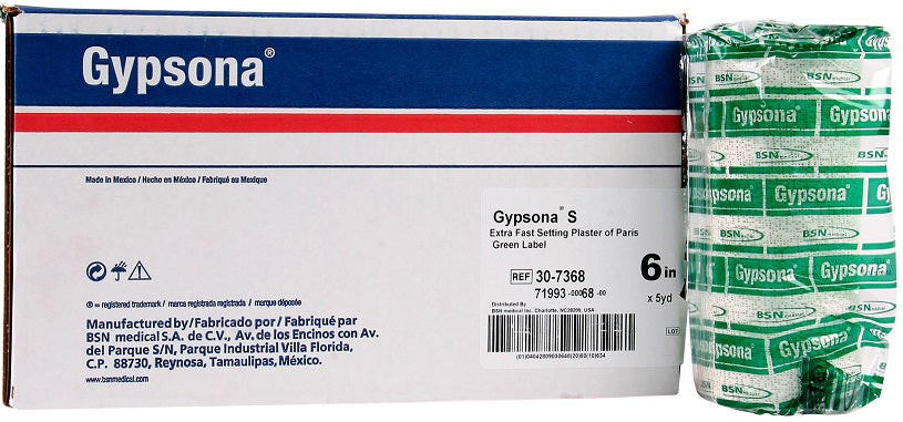 Gypsona S Plaster of Paris Bandages 6 In x 5 Yrd - 12 Rolls
