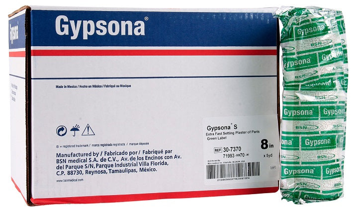 Gypsona S Plaster of Paris Bandages 8 In x 5 Yrd - 12 Rolls