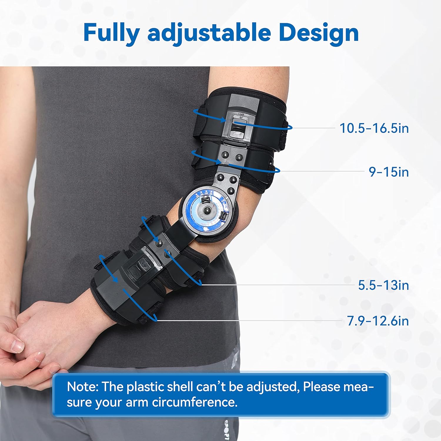 Elbow Hinged Brace | Adjustable Elbow ROM Brace - eLife