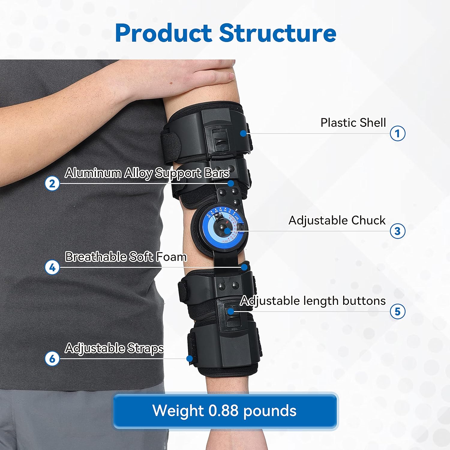 Elbow Hinged Brace | Adjustable Elbow ROM Brace - eLife