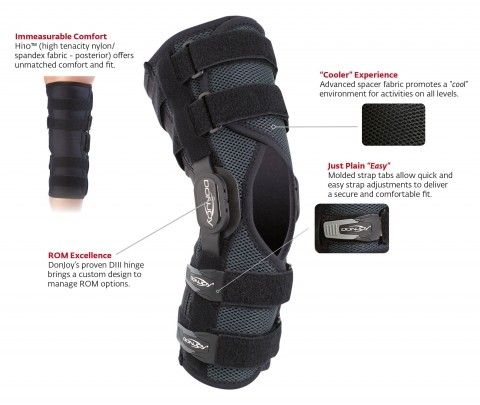 DonJoy Playmaker II Knee Brace – Ligament Support Brace with Spacer Fabric