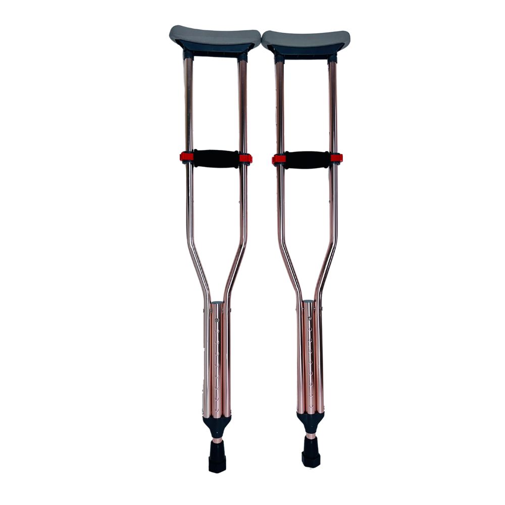 OrthoStix Underarm Aluminum Crutches for Adults and Kids |ROSE GOLD - 1 PAIR|
